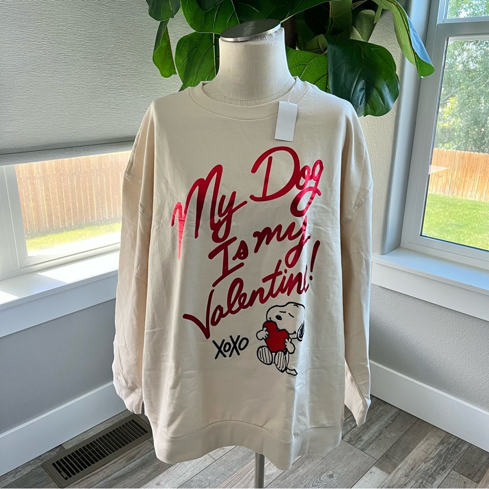 NWT Peanuts Snoopy Valentine’s Sweater